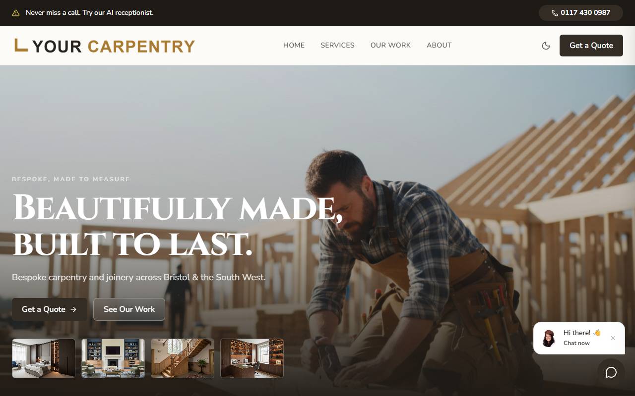 Carpenter website preview