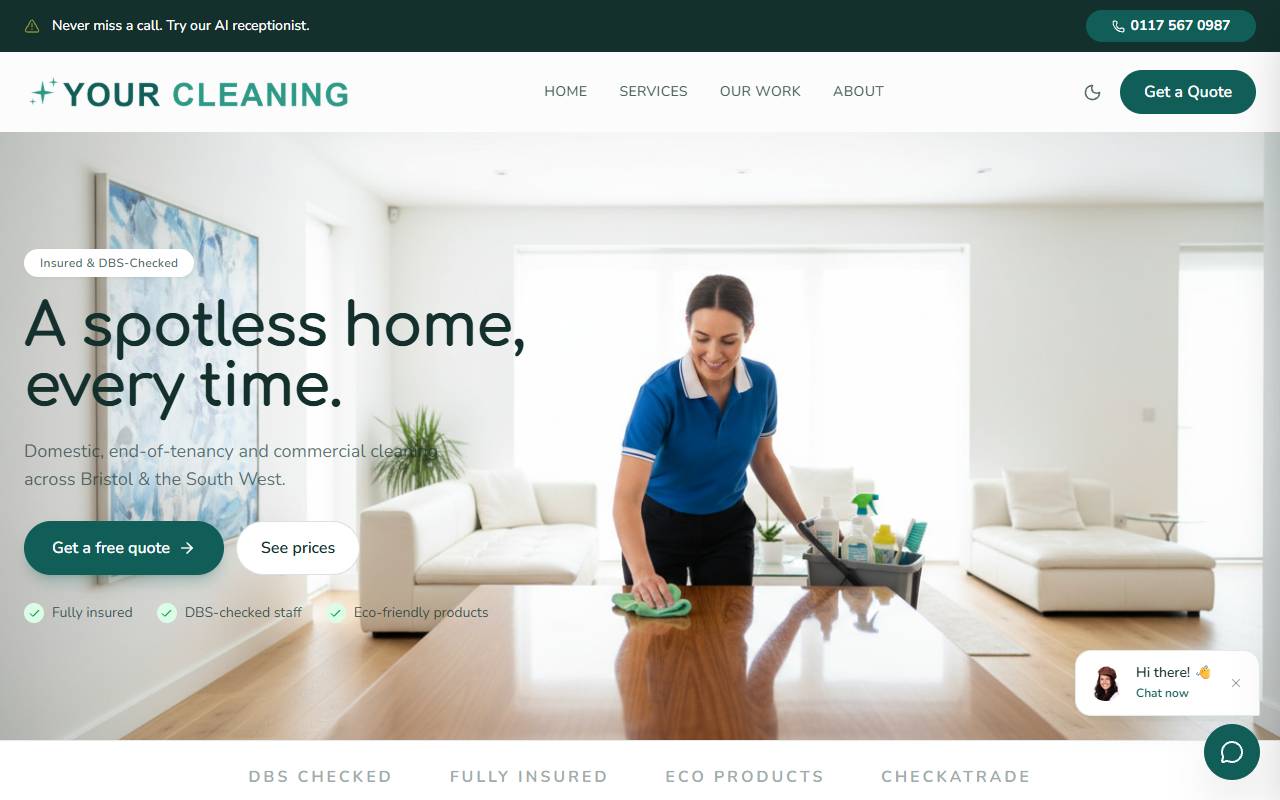 Cleaning Service website preview