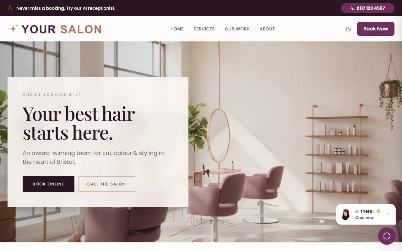 Hair Salon website preview