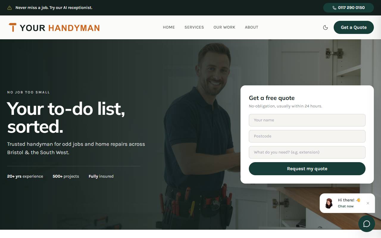 Handyman website preview
