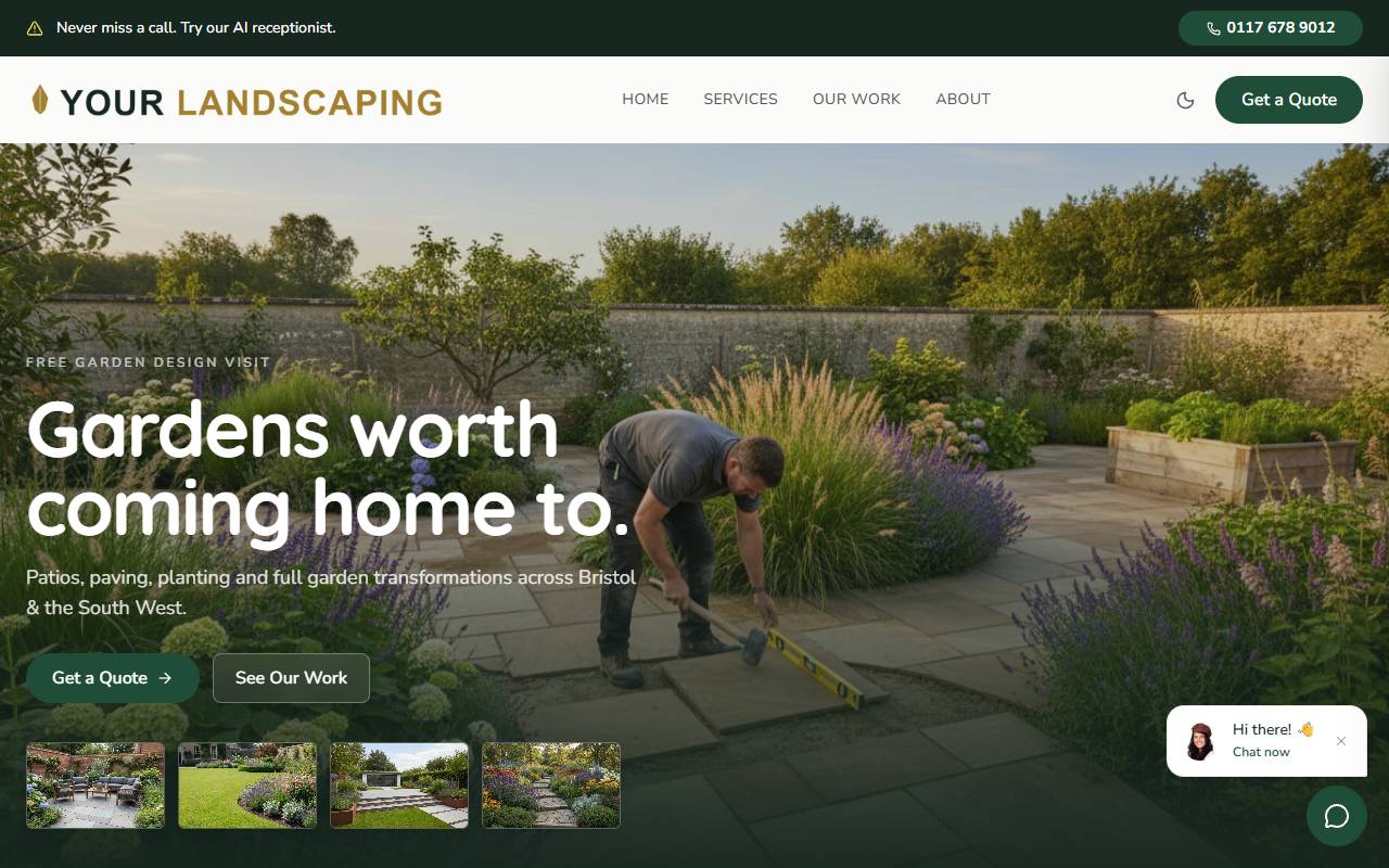 Landscaper website preview