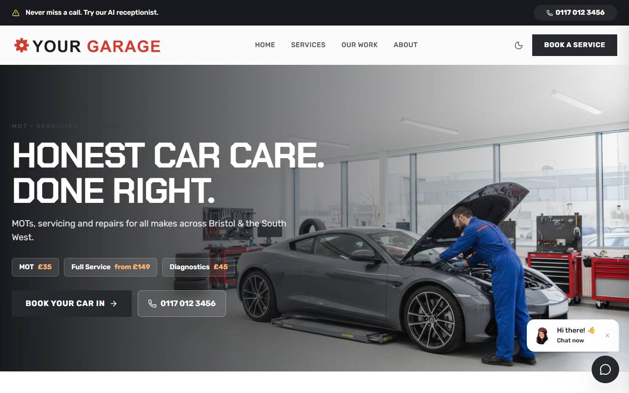 Garage / Mechanic website preview