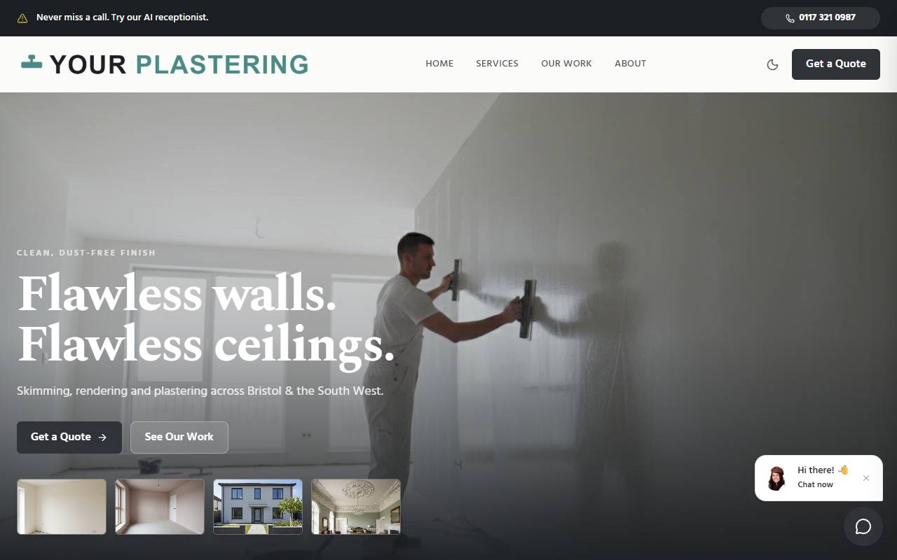Plasterer website preview