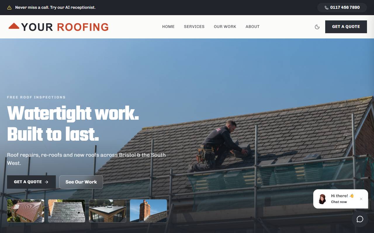Roofer website preview